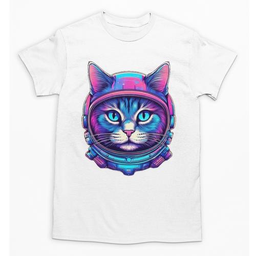 Retro 80s Cat In Space Suit Nostalgia Cat Vintage Astronaut Unisex T-Shirt - Figerry