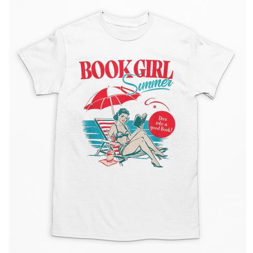 Retro Book Girl Summer For Women Beach Reading Unisex T-Shirt - Bookorys CA