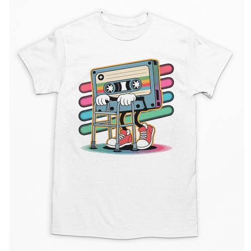 Retro Old Cassette Tape Cartoon With Walker Nostalgia Premium Tri-Blend Unisex T-Shirt - Figerry