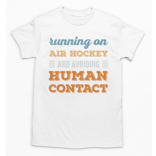 Running On Air Hockey Social Introvert Humor Vintage Unisex T-Shirt - Raresse