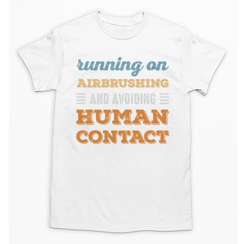 Running On Airbrushing Social Introvert Humor Vintage Unisex T-Shirt - Raresse