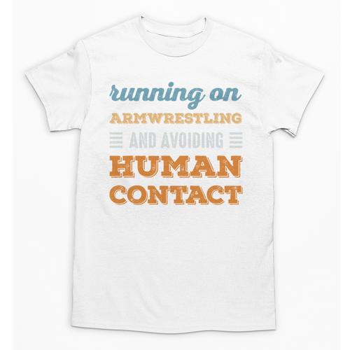 Running On Armwrestling Social Introvert Humor Vintage Unisex T-Shirt - Raresse