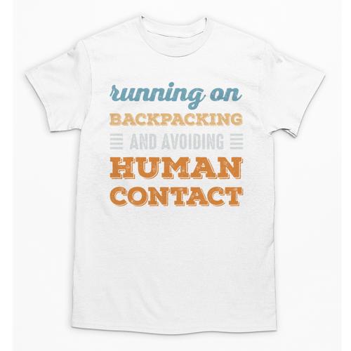 Running On Backpacking Social Introvert Humor Vintage Unisex T-Shirt - Raresse
