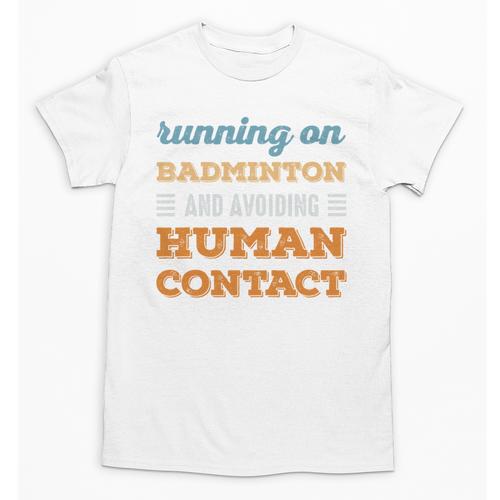Running On Badminton Social Introvert Humor Vintage Unisex T-Shirt - Raresse