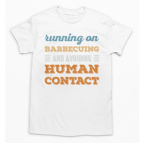 Running On Barbecuing Social Introvert Humor Vintage Unisex T-Shirt - Raresse