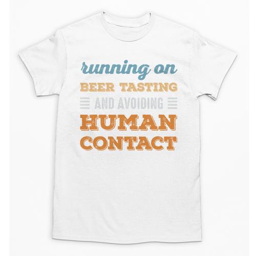 Running On Beer Tasting Social Introvert Humor Vintage Unisex T-Shirt - Raresse