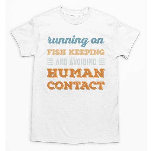 Running On Fish Keeping Social Introvert Humor Vintage Unisex T-Shirt - Raresse