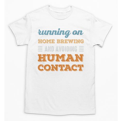 Running On Home Brewing Social Introvert Humor Vintage Unisex T-Shirt - Raresse