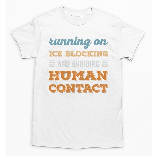 Running On Ice Blocking Social Introvert Humor Vintage Unisex T-Shirt - Raresse