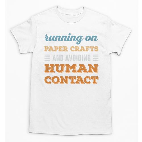 Running On Paper Crafts Social Introvert Humor Vintage Unisex T-Shirt - Raresse