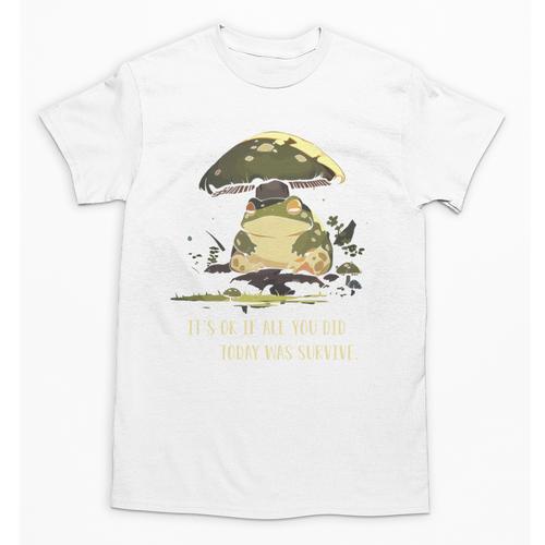 Sad Introvert Frog Mushroom Cottagecore Mental Health Unisex T-Shirt - Raresse
