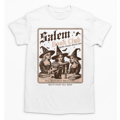 Salem Book Club Bookish Halloween Retro Salem Witch Book Unisex T-Shirt - Bookorys