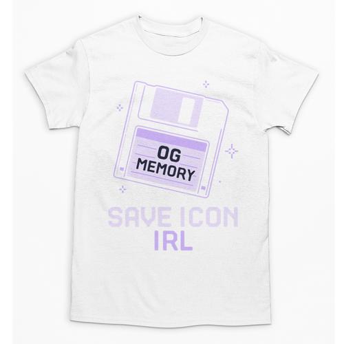Save Icon IRL Retro Tech Humor Floppy Disk 90s Nostalgia Unisex T-Shirt - Figerry