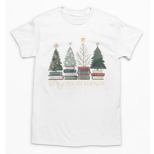 Seasons Readings Christmas Tree Book Lover Unisex T-Shirt - Bookorys