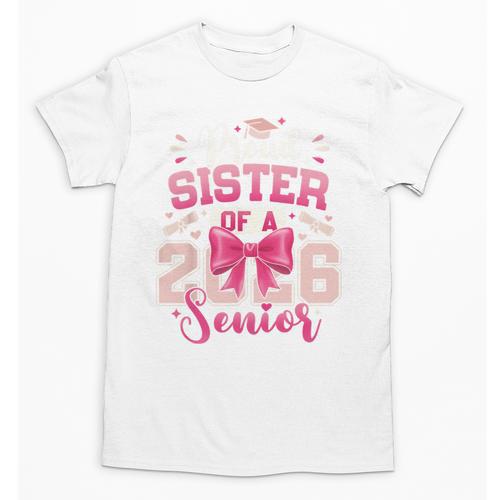 Senior 2026 Class Of 26 Coquette Pink Bow Graduation Sister Unisex T-Shirt - Best Gift Smart