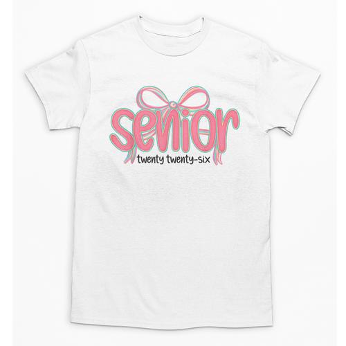Senior 2026 Coquette Pink Bow Graduation 2026 Class Of 2026 Unisex T-Shirt - Best Gift Smart