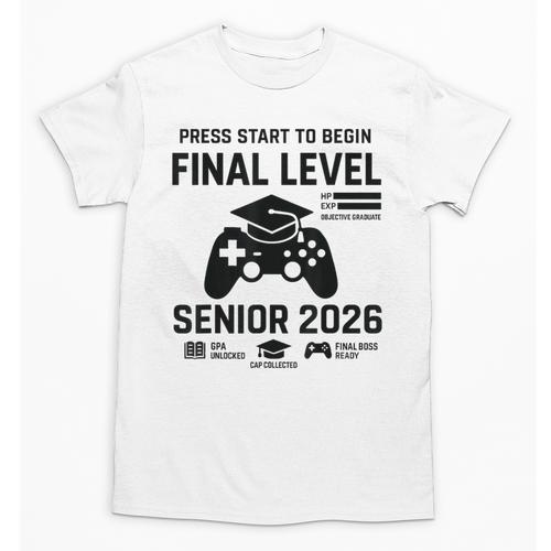 Senior 2026 Final Level Gamer Graduation 2026 Unisex T-Shirt - Best Gift Smart