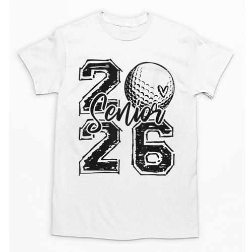 Senior 2026 Golf Player Heart Graduation Girls Teens Unisex T-Shirt - Best Gift Smart