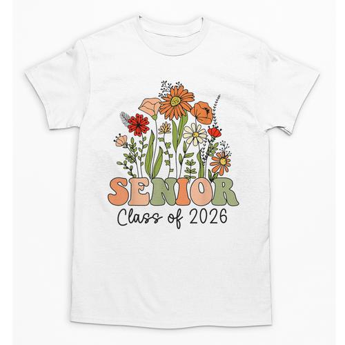 Senior 2026 Graduate Class Of 2026 Wildflowers Graduation Unisex T-Shirt - Best Gift Smart