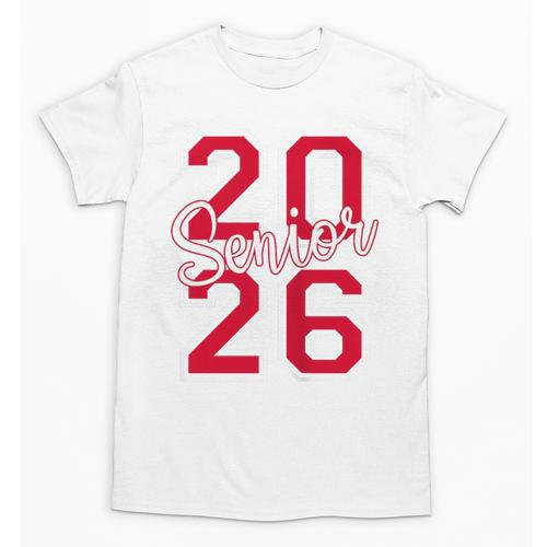 Senior 2026 Graduation Varsity Red Letters On The Back Unisex T-Shirt - Best Gift Smart
