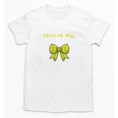 Senior Class Of 2026 Tennis Coquette Bow Graduation Premium Unisex T-Shirt - Best Gift Smart