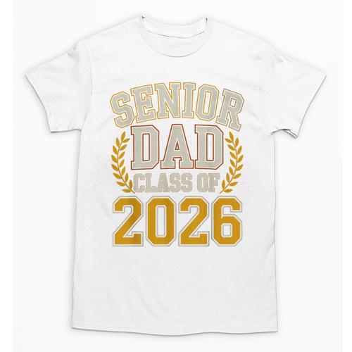 Senior Dad Class Of 2026 Purple Yellow Vintage Graduation Unisex T-Shirt - Best Gift Smart