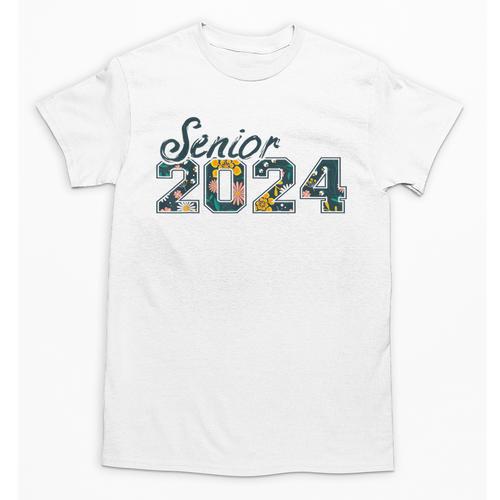 Senior Graduation Class Of 2024 Cute Senior 2024 Flowers Unisex T-Shirt - Best Gift Smart