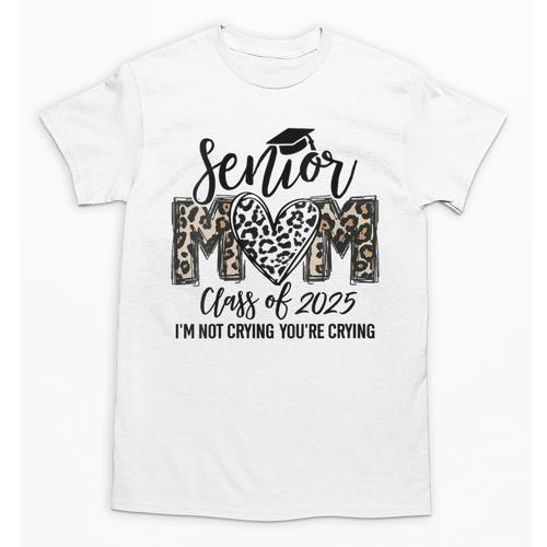 Senior Mom Class Of 2025 Senior Mama 2025 Leopard Graduation Unisex T-Shirt - Best Gift Smart