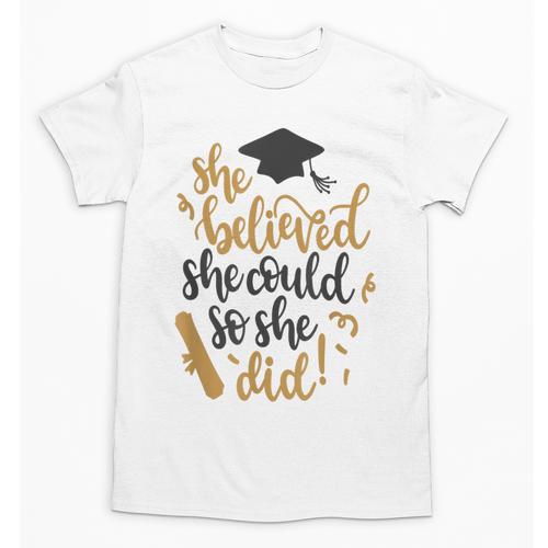 She Believed She Could So She Did Graduation Shirt Unisex T-Shirt - Best Gift Smart