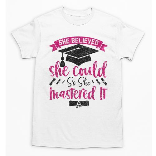 She Believed She Could So She Mastered It Graduation Unisex T-Shirt - Best Gift Smart
