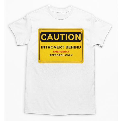 A Simple Yellow Warning Sign For Introvert Unisex T-Shirt - Raresse