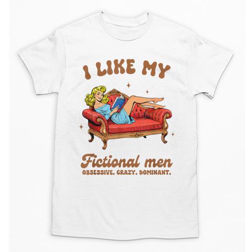 Smutty Book Lover I Like My Fictional Men Spicy Book Unisex T-Shirt - Bookorys UK