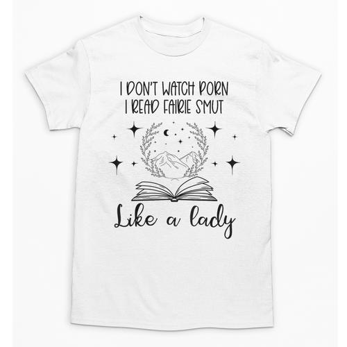 Smutty Book Lovers Romantasy Dark Fairy Tales Romance Reader I Dont Watch Porn Small Grey Unisex T-Shirt - Bookorys CA