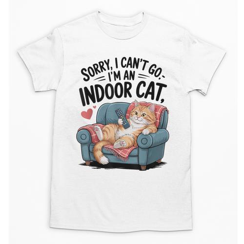 Sorry I Can’t Go I’m An Indoor Cat Couch Introvert Cat Unisex T-Shirt - Raresse