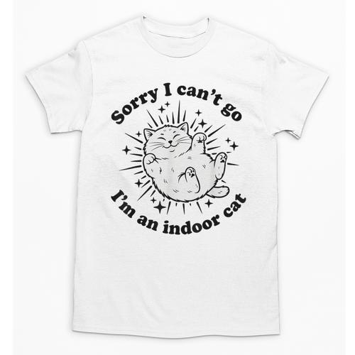Sorry I Can't Go I'm An Indoor Cat Quote Introvert Unisex T-Shirt - Raresse