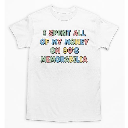 I Spent All My Money On 90's Memorabilia Nostalgia & Retro Premium Tri-Blend Unisex T-Shirt - Figerry