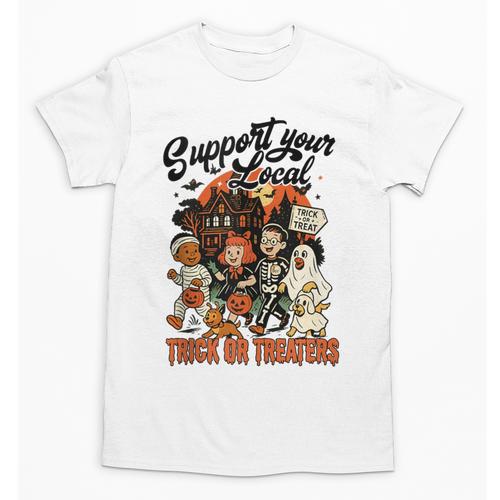 Support Your Local Trick Or Treaters Retro Spooky Nostalgia Unisex T-Shirt - Figerry