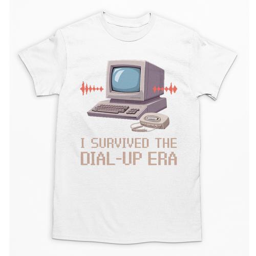 I Survived The Dial-Up Era Retro 90s Nostalgia Premium Tri-Blend Unisex T-Shirt - Figerry