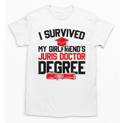 I Survived My Girlfriend's Juris Doctor Degree Graduation Unisex T-Shirt - Best Gift Smart