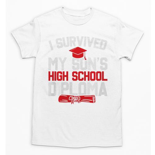 I Survived My Son's High School Diploma Graduation Premium Unisex T-Shirt - Best Gift Smart