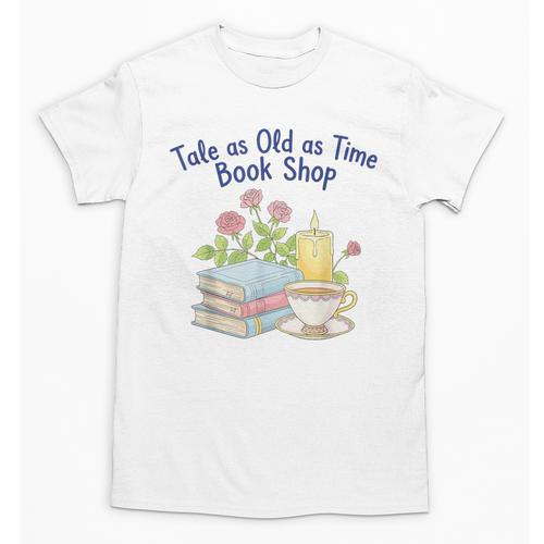 Tale As Old As Time Floral Bookshop Romantic Unisex T-Shirt - Bookorys AU