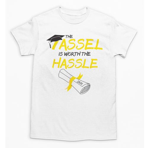 Tassel Worth The Hassle 2018 Graduation Quote Ylw Unisex T-Shirt - Best Gift Smart