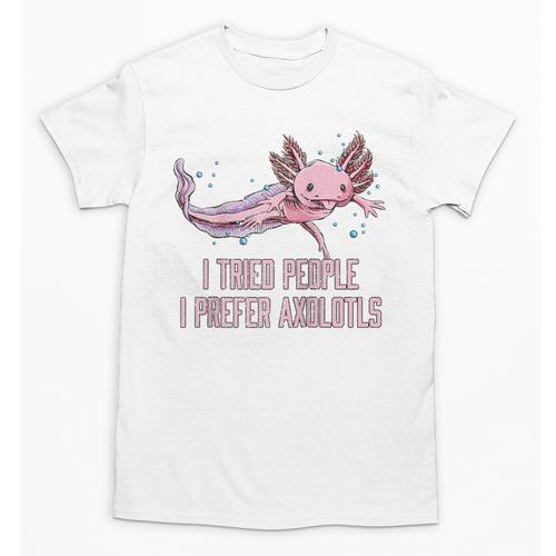 I Tried People I Prefer Axolotl Salamander Introvert Raglan Baseball Tee Unisex T-Shirt - Raresse