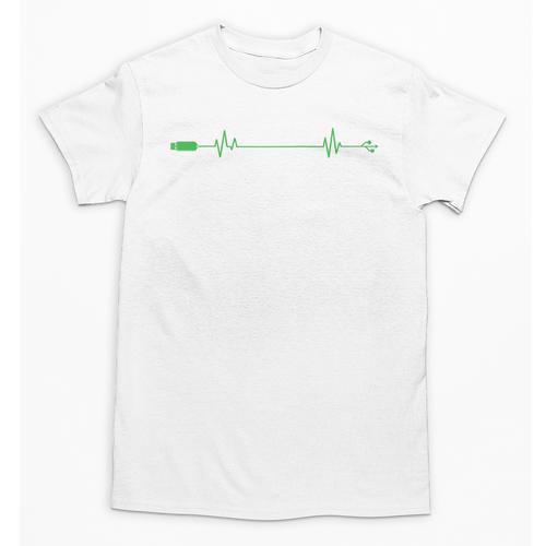 USB Stick Heartbeat Line Memory Module Raglan Baseball Tee Unisex T-Shirt - Easessy