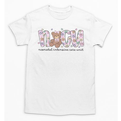 Valentines Day NICU Nurse Cute Bear Neonatal ICU Graduation Unisex T-Shirt - Best Gift Smart
