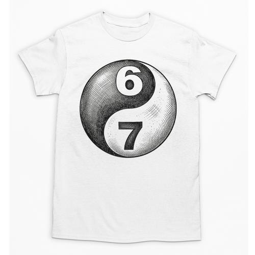 Vintage 6 7 Sketch Yin Yang Namaste Six Seven Nostalgia Unisex T-Shirt - Figerry