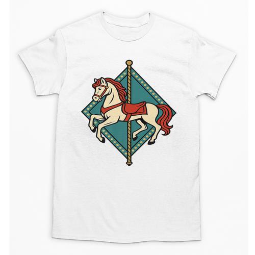 Vintage Carousel Horse Merry Go Round Nostalgia Art Premium Unisex T-Shirt - Figerry