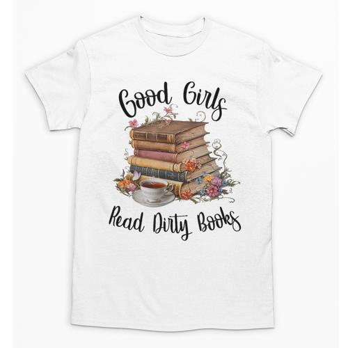 Vintage Fantasy Romance Lover Good Girls Read Dirty Books Unisex T-Shirt - Bookorys DE
