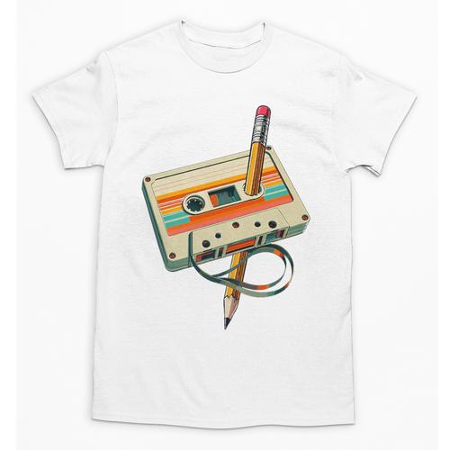Vintage Pencil Rewind Cassette Tape Nostalgia Party 80s 90s Premium Unisex T-Shirt - Figerry