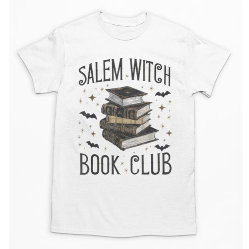Vintage Salem Book Club Cat Bookish Spooky Halloween Unisex T-Shirt - Bookorys
